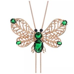 Swarovski Crystal Green Dragonfly Necklace